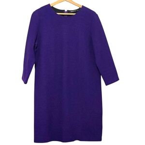 Editions De Robes 100% Wool Textured Purple Longsleeve Dress Size US 12